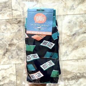 NEW So Many Books So Little Time Lavley Nerd Socks One Size Fit Most Blue Unisex
